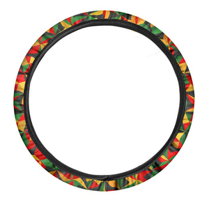 Abstract Reggae Pattern Print Car Steering Wheel Cover