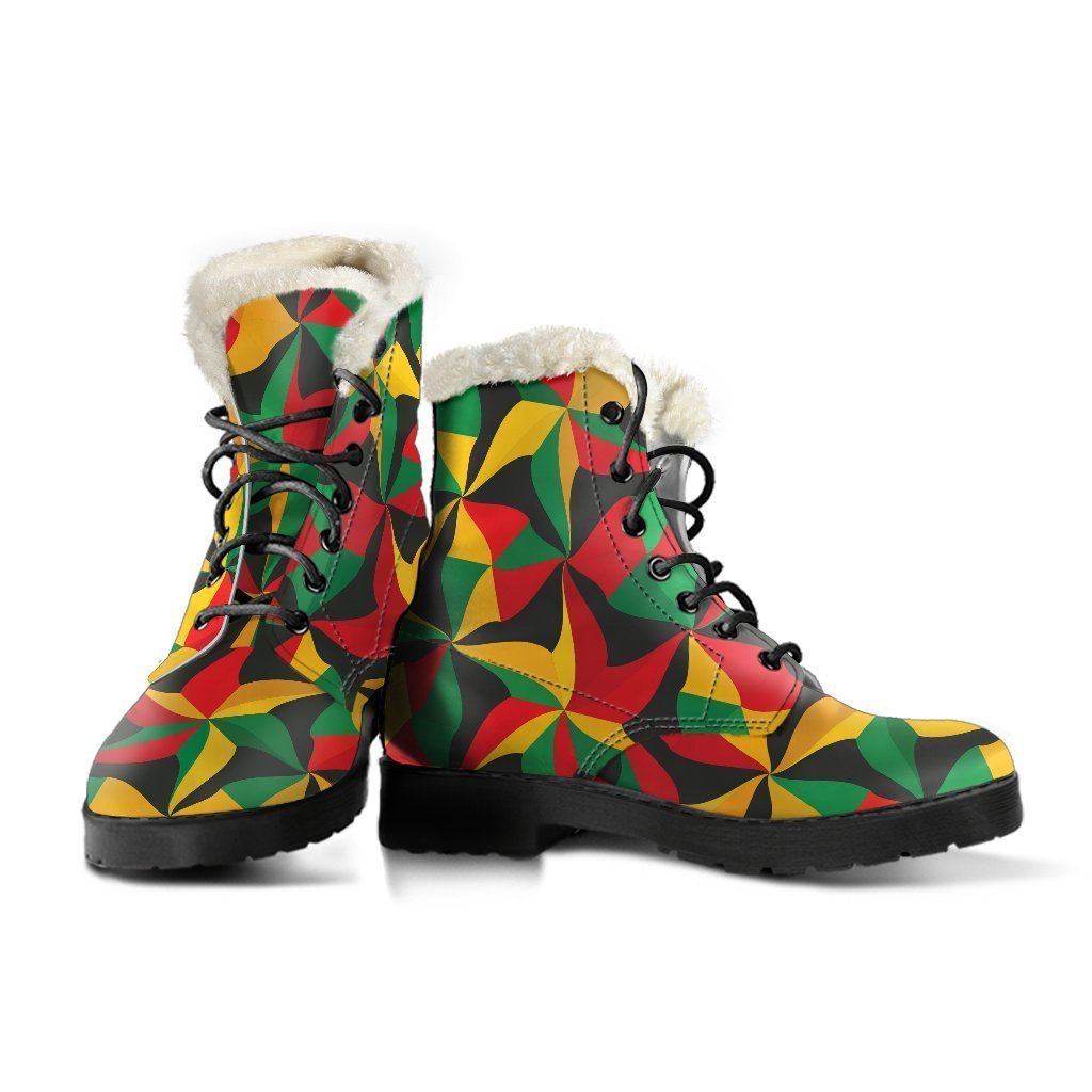 Abstract Reggae Pattern Print Comfy Boots GearFrost