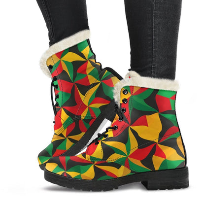 Abstract Reggae Pattern Print Comfy Boots GearFrost