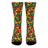 Abstract Reggae Pattern Print Crew Socks