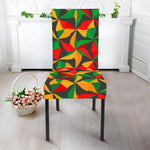 Abstract Reggae Pattern Print Dining Chair Slipcover