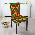 Abstract Reggae Pattern Print Dining Chair Slipcover