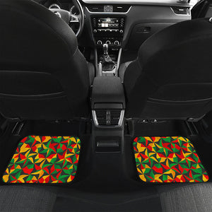 Abstract Reggae Pattern Print Front and Back Car Floor Mats