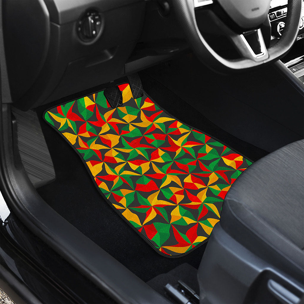 Abstract Reggae Pattern Print Front and Back Car Floor Mats