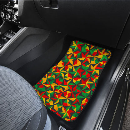 Abstract Reggae Pattern Print Front and Back Car Floor Mats