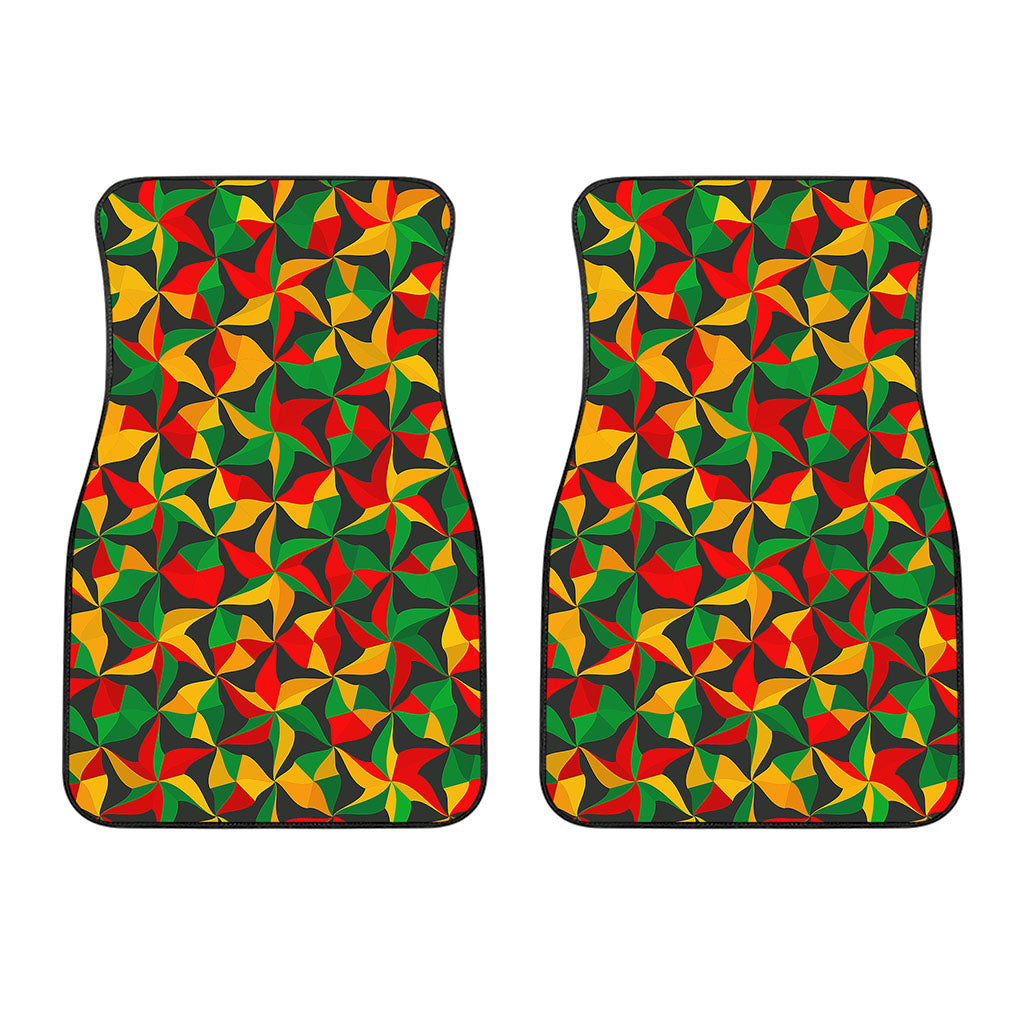 Abstract Reggae Pattern Print Front Car Floor Mats