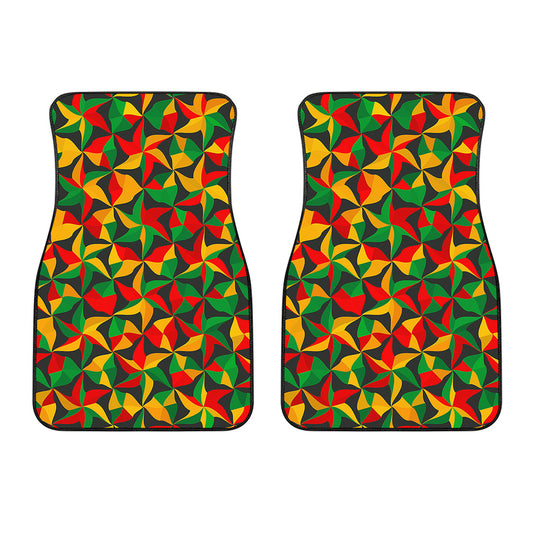 Abstract Reggae Pattern Print Front Car Floor Mats