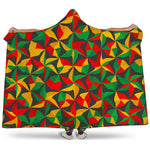 Abstract Reggae Pattern Print Hooded Blanket