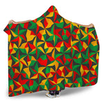 Abstract Reggae Pattern Print Hooded Blanket