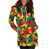 Abstract Reggae Pattern Print Hoodie Dress GearFrost