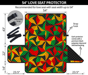 Abstract Reggae Pattern Print Loveseat Protector