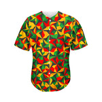 Abstract Reggae Pattern Print Men's Baseball Jersey