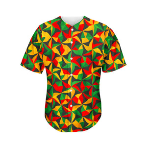 Abstract Reggae Pattern Print Men's Baseball Jersey