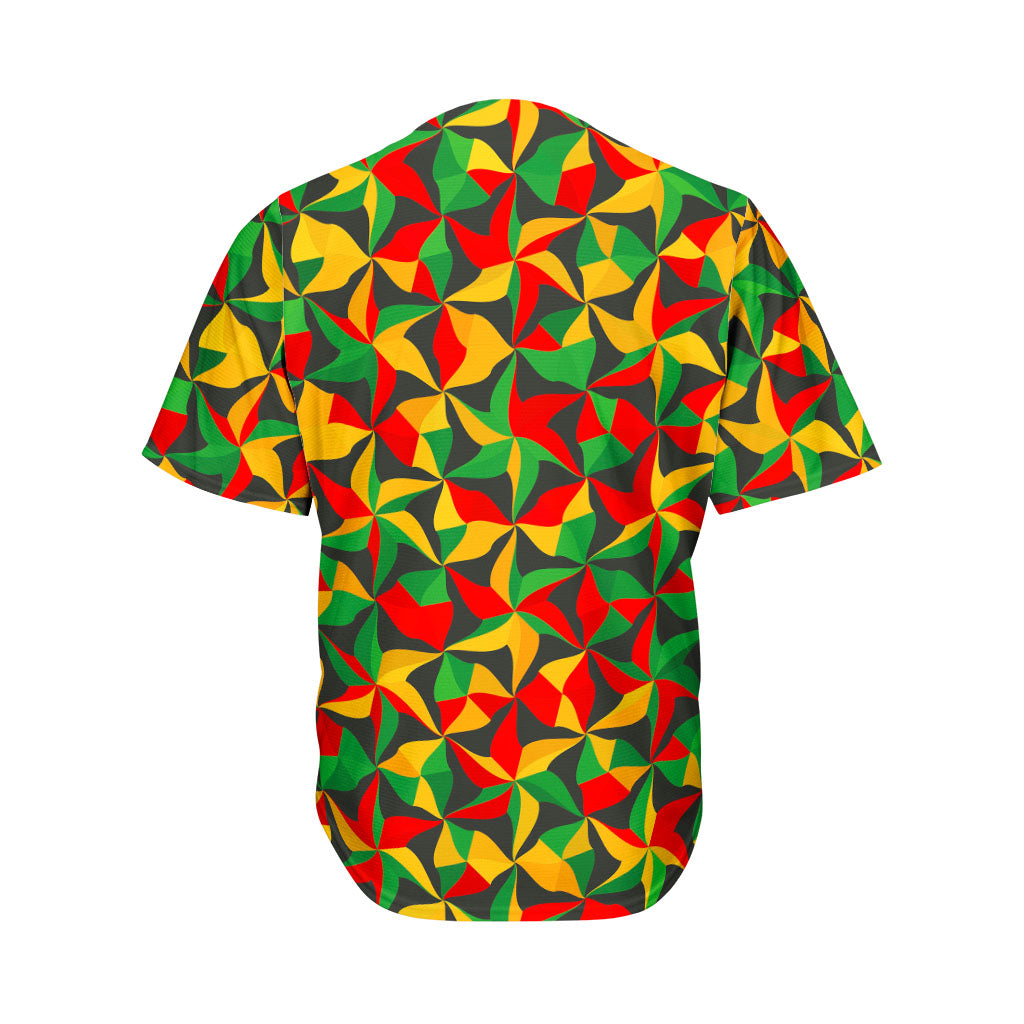 Abstract Reggae Pattern Print Men's Baseball Jersey