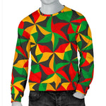 Abstract Reggae Pattern Print Men's Crewneck Sweatshirt GearFrost