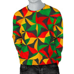 Abstract Reggae Pattern Print Men's Crewneck Sweatshirt GearFrost