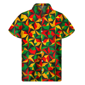 Abstract Reggae Pattern Print Men's Short Sleeve Shirt