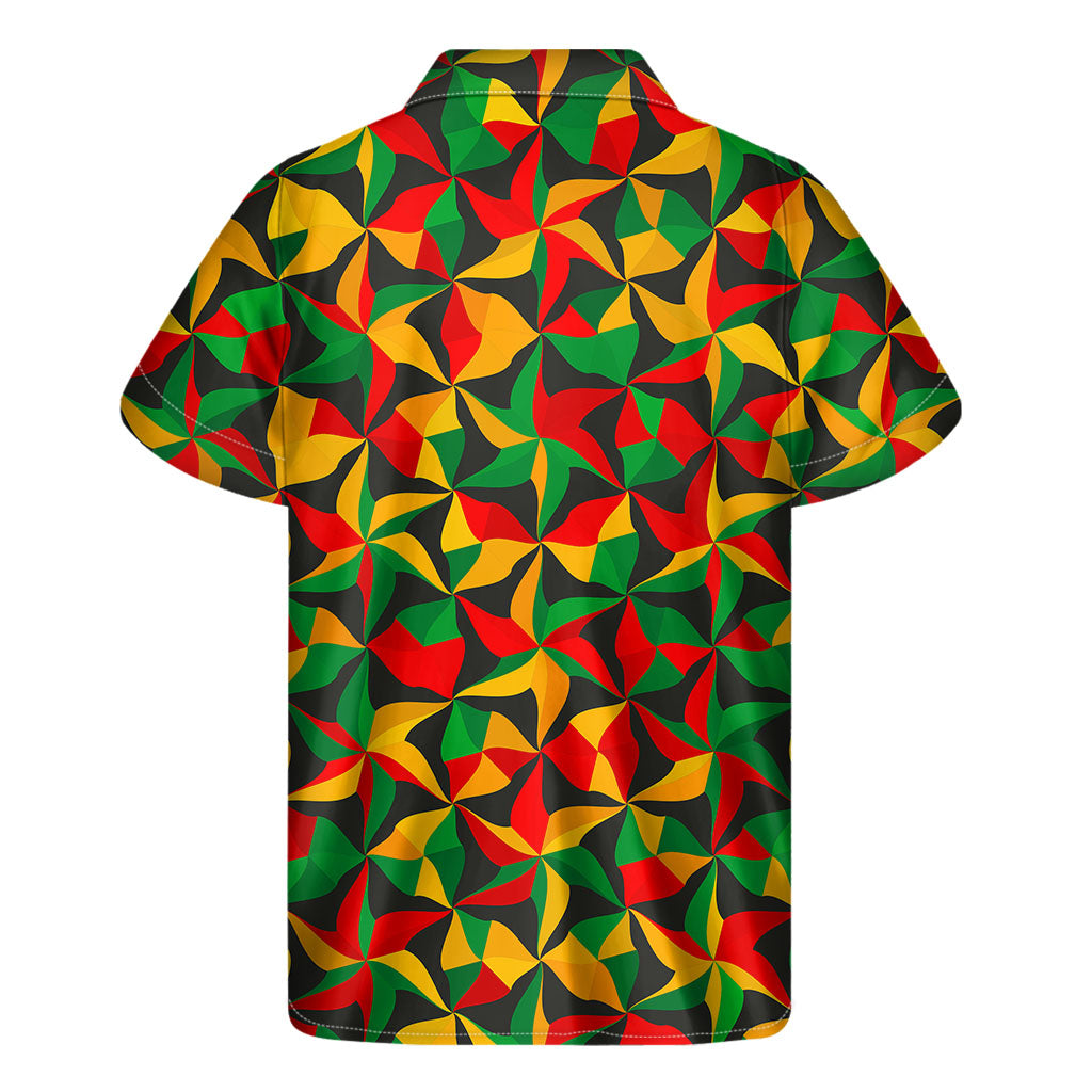 Abstract Reggae Pattern Print Men's Short Sleeve Shirt