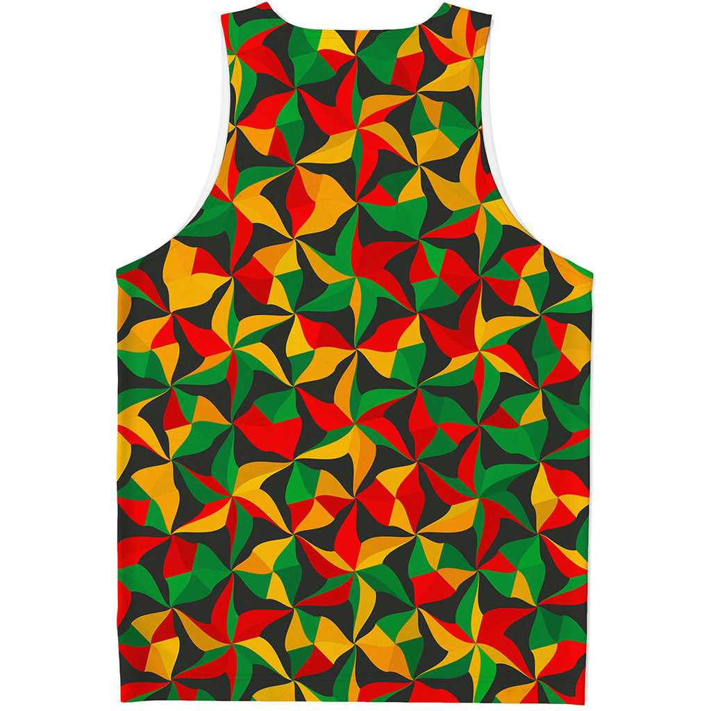 Abstract Reggae Pattern Print Men's Tank Top