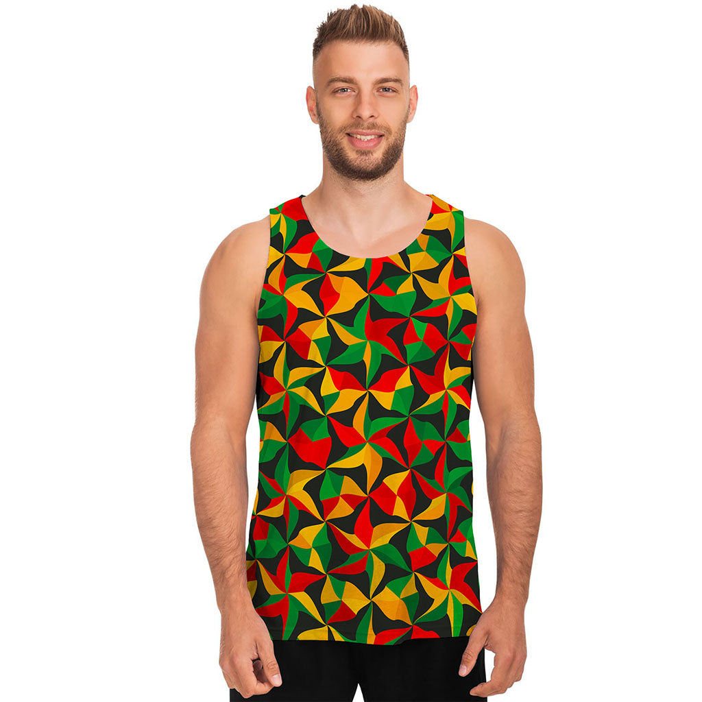Abstract Reggae Pattern Print Men's Tank Top