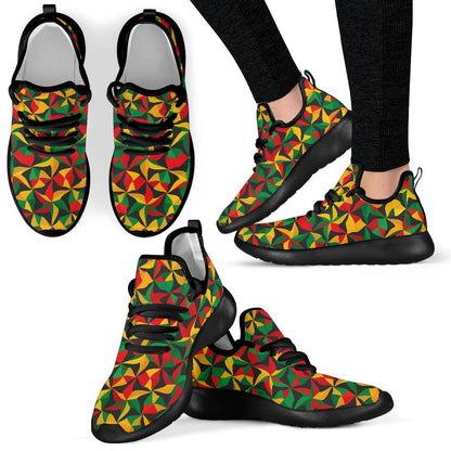 Abstract Reggae Pattern Print Mesh Knit Shoes GearFrost