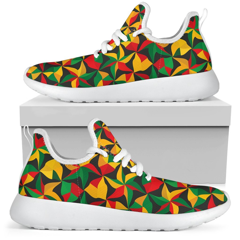 Abstract Reggae Pattern Print Mesh Knit Shoes GearFrost