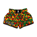 Abstract Reggae Pattern Print Muay Thai Boxing Shorts