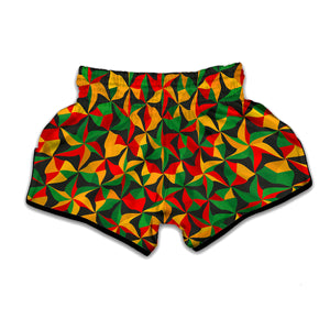 Abstract Reggae Pattern Print Muay Thai Boxing Shorts