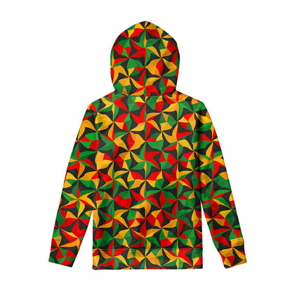 Abstract Reggae Pattern Print Pullover Hoodie