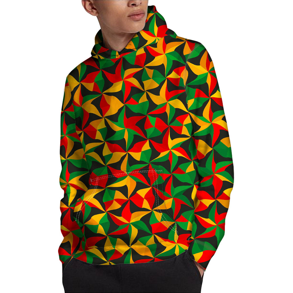 Abstract Reggae Pattern Print Pullover Hoodie