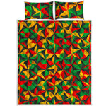 Abstract Reggae Pattern Print Quilt Bed Set