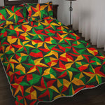 Abstract Reggae Pattern Print Quilt Bed Set