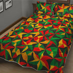 Abstract Reggae Pattern Print Quilt Bed Set