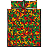 Abstract Reggae Pattern Print Quilt Bed Set