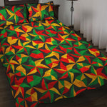 Abstract Reggae Pattern Print Quilt Bed Set