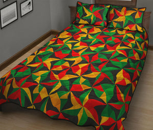 Abstract Reggae Pattern Print Quilt Bed Set