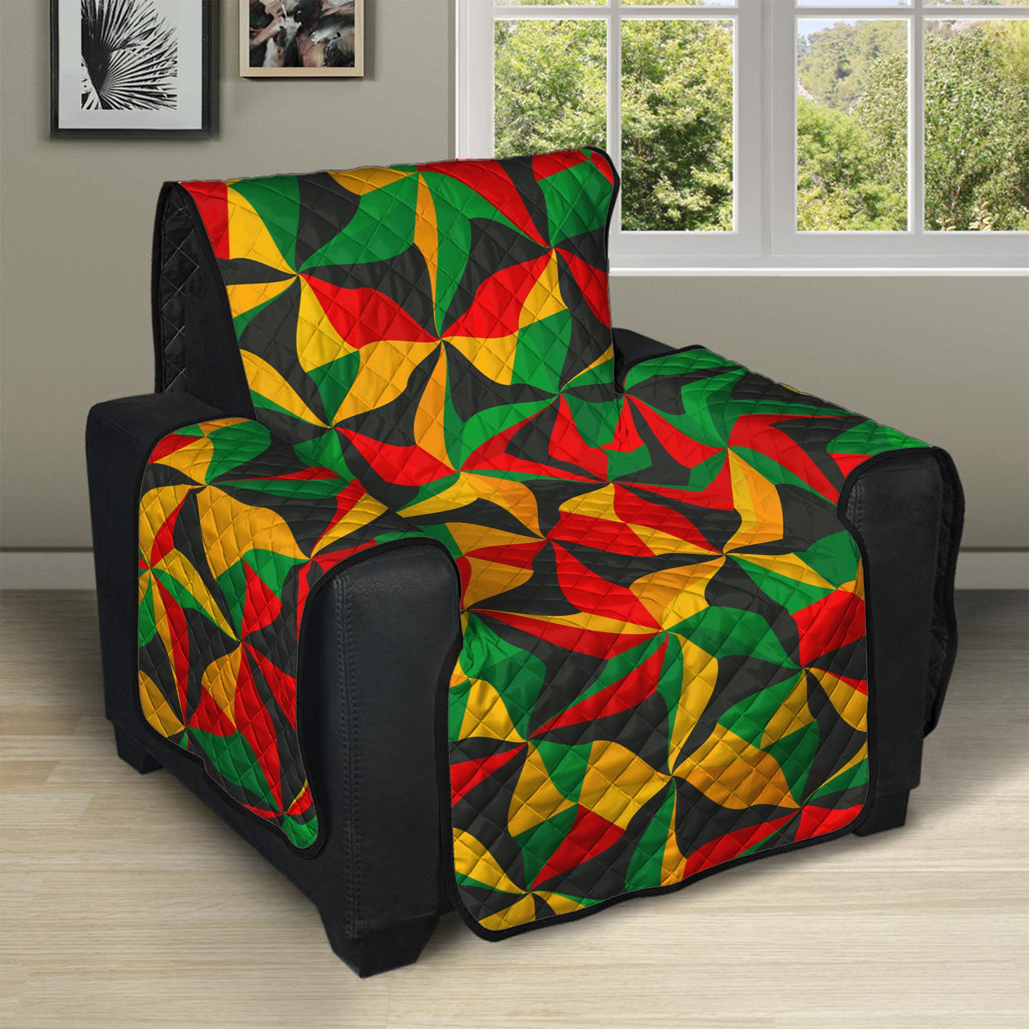 Abstract Reggae Pattern Print Recliner Protector