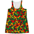 Abstract Reggae Pattern Print Women's Racerback Tank Top