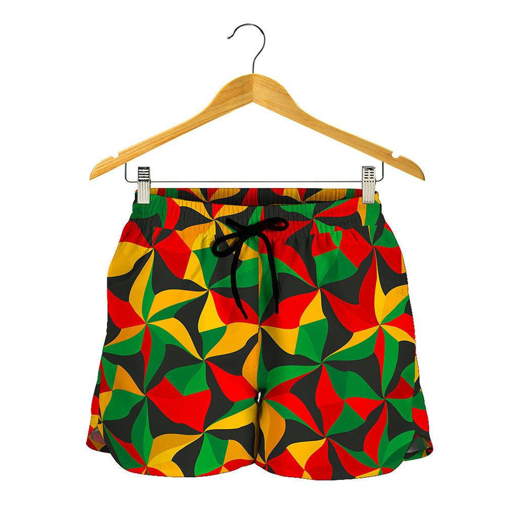 Abstract Reggae Pattern Print Women's Shorts