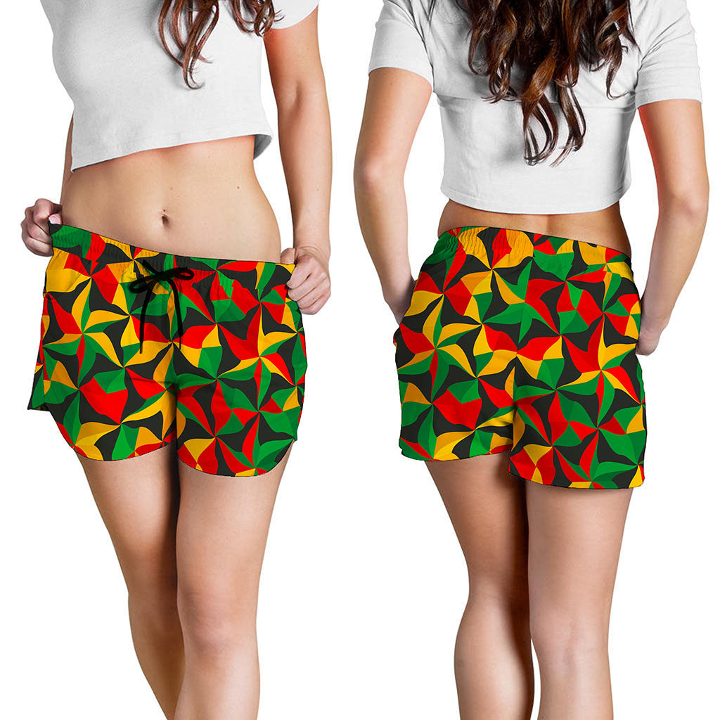 Abstract Reggae Pattern Print Women's Shorts
