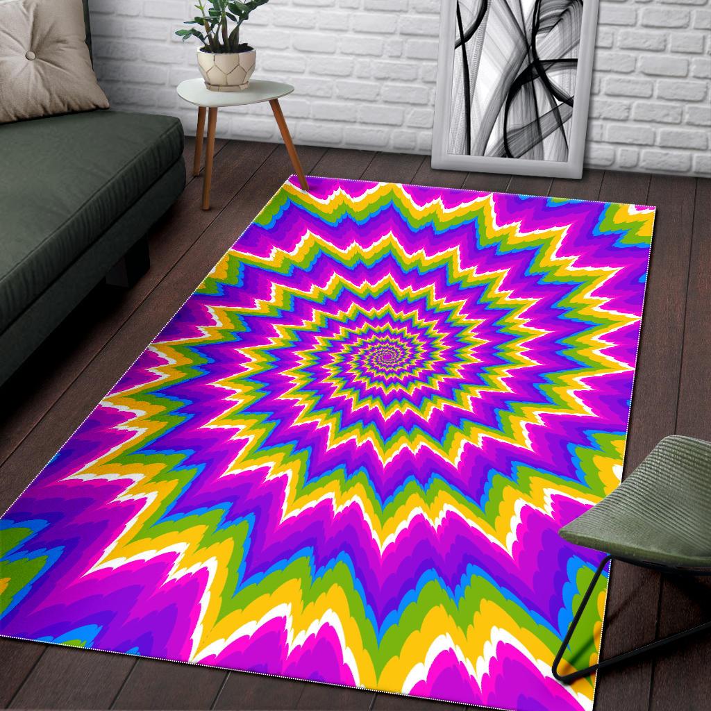 Abstract Spiral Moving Optical Illusion Area Rug GearFrost
