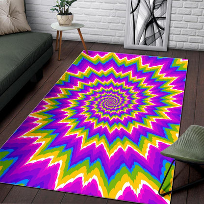 Abstract Spiral Moving Optical Illusion Area Rug GearFrost