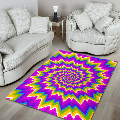 Abstract Spiral Moving Optical Illusion Area Rug GearFrost