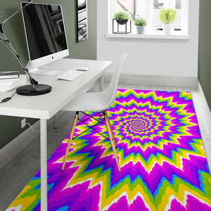 Abstract Spiral Moving Optical Illusion Area Rug GearFrost