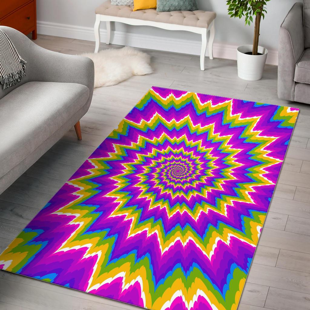 Abstract Spiral Moving Optical Illusion Area Rug GearFrost