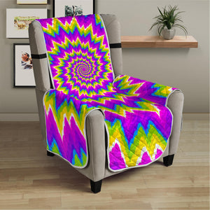 Abstract Spiral Moving Optical Illusion Armchair Protector