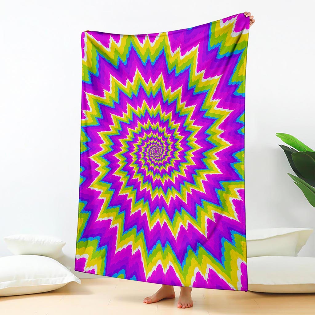 Abstract Spiral Moving Optical Illusion Blanket
