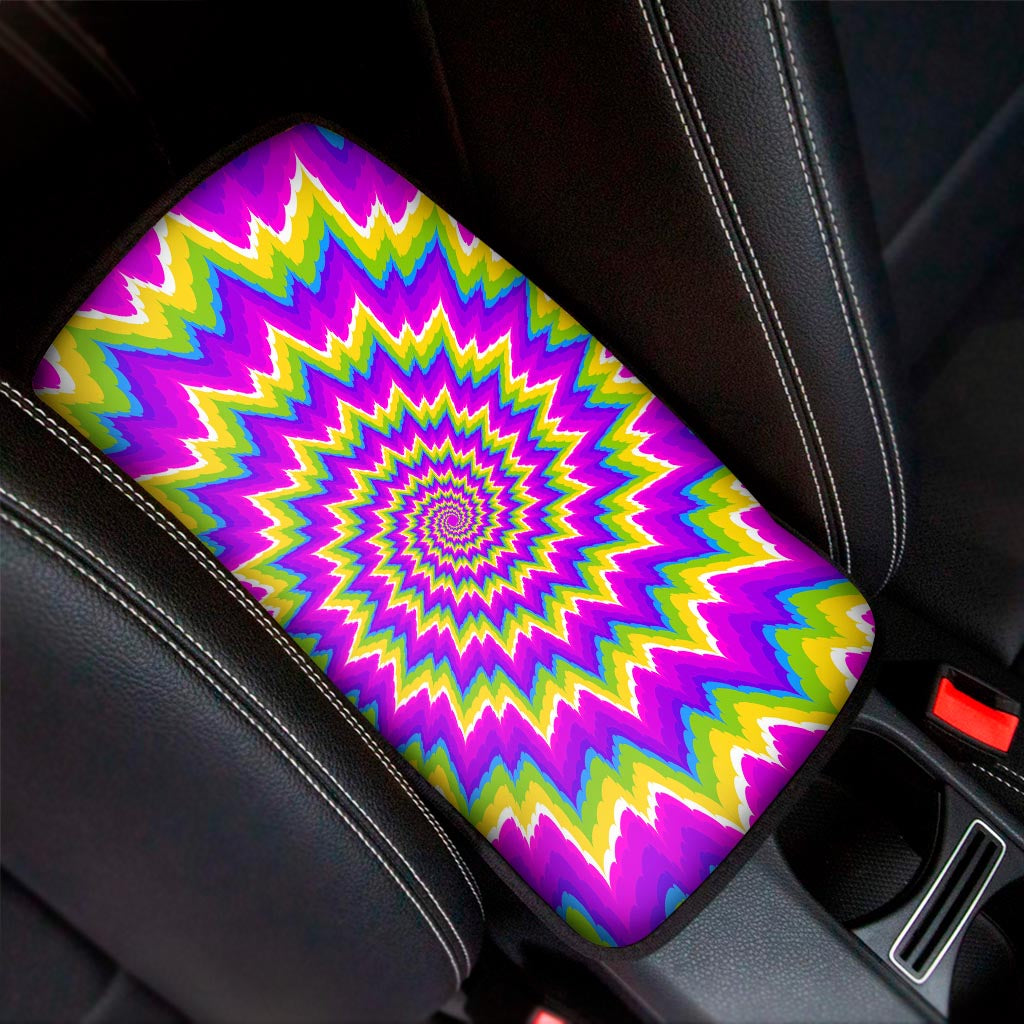 Abstract Spiral Moving Optical Illusion Car Center Console Cover