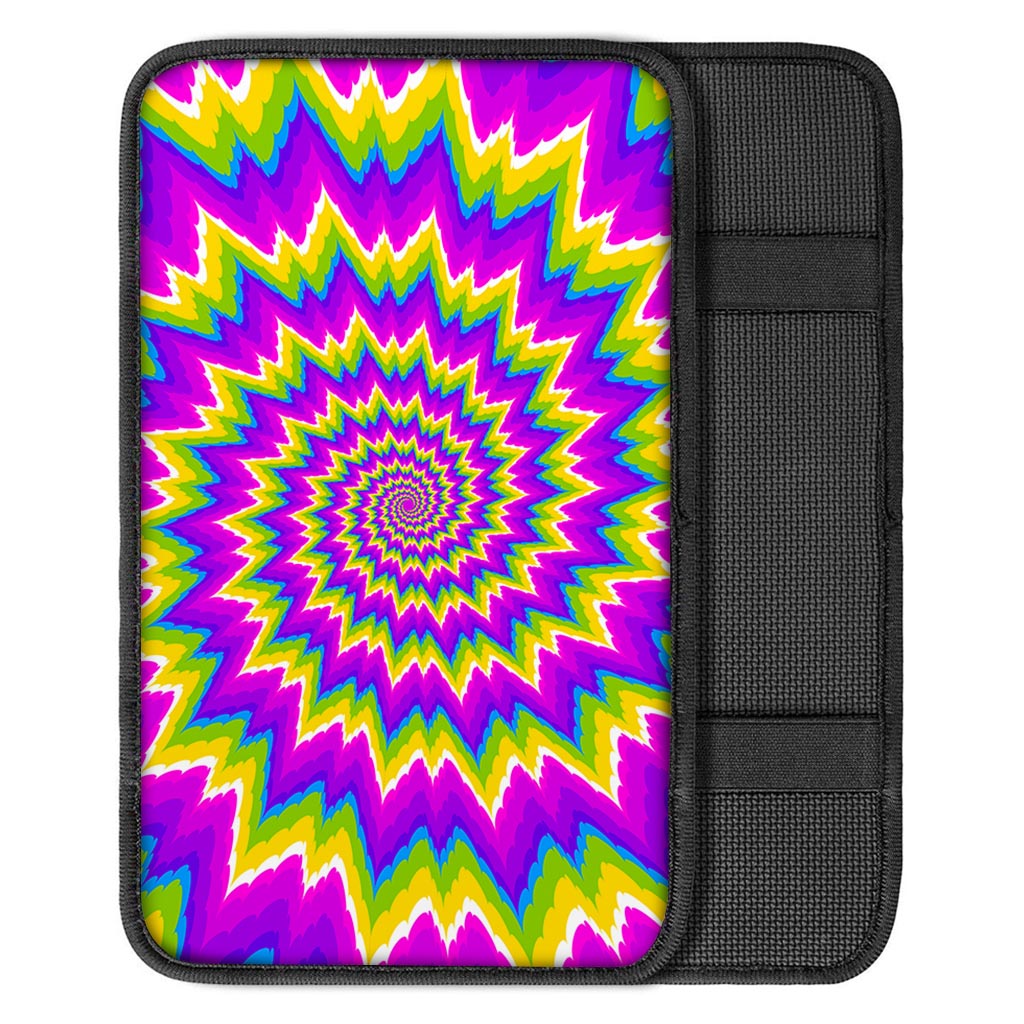 Abstract Spiral Moving Optical Illusion Car Center Console Cover