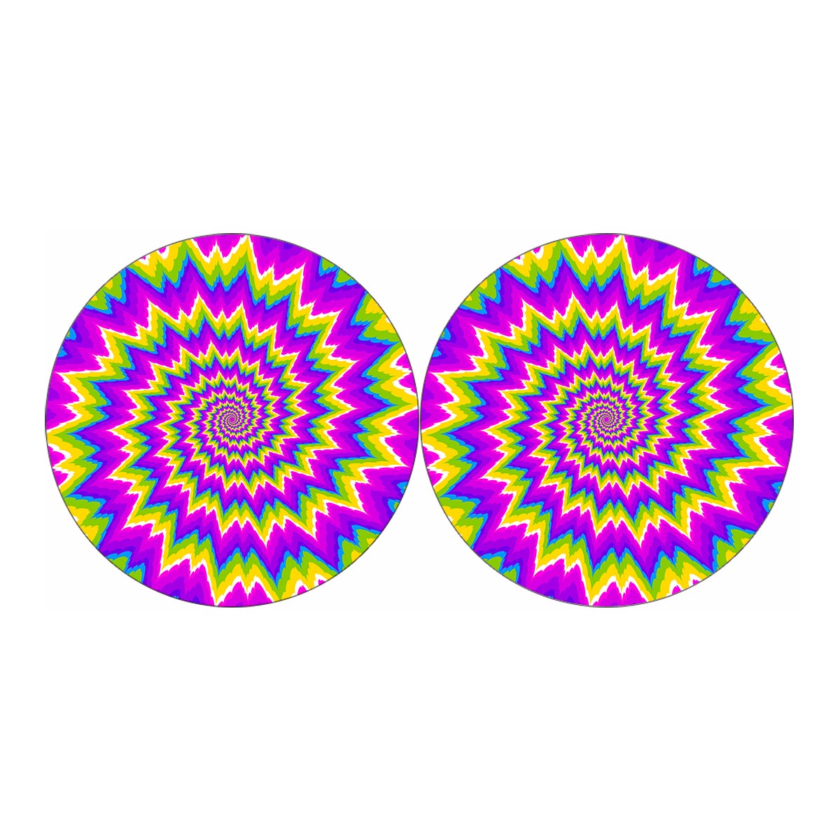 Abstract Spiral Moving Optical Illusion Car Coasters